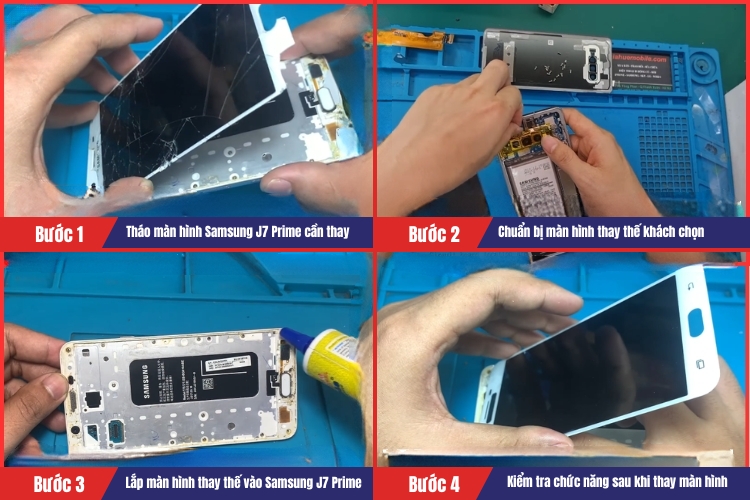 tiến hành thay màn hình Samsung J7 Prime