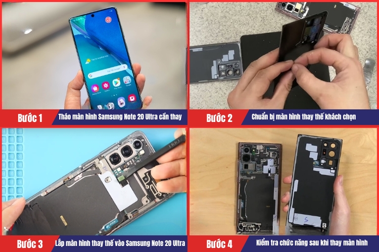 Tiến hành thay màn hình Samsung Note 20 Ultra