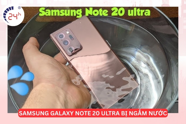 màn hình Note 20 Ultra tiếp xúc trong môi trường nước