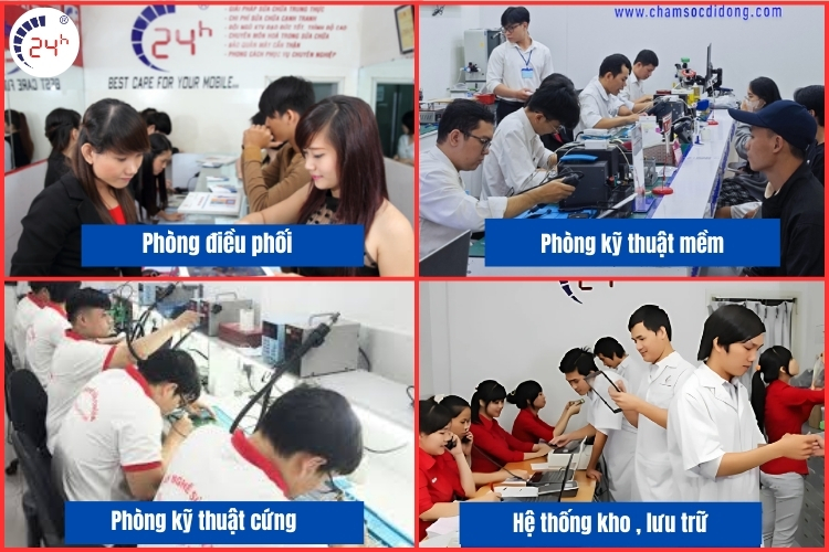 Hệ thống phòng ban tại Bệnh Viện Điện Thoại, Laptop 24h 