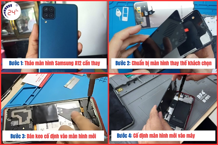 Tiến hành thay thế màn hình Samsung A12