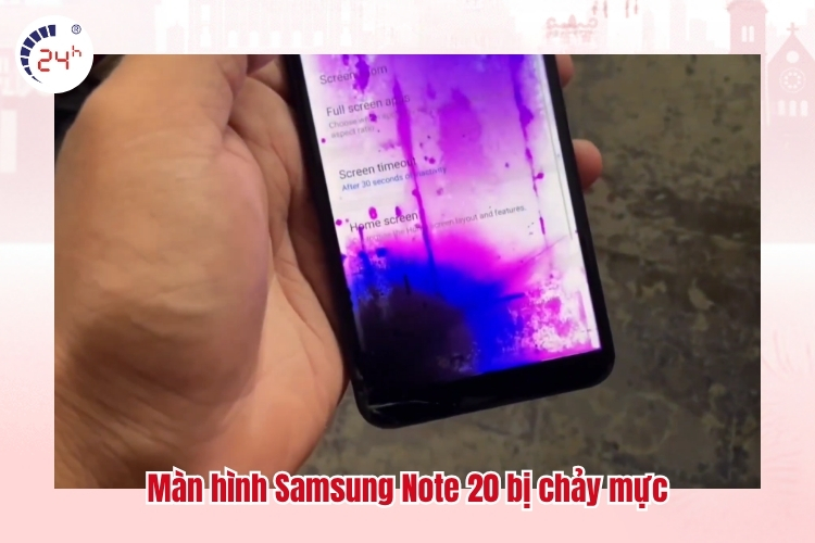 Màn hình Samsung Note 20 bị chảy mực