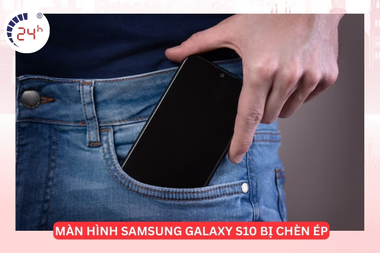 màn hình Samsung Galaxy S10 bị áp lực đè nặng