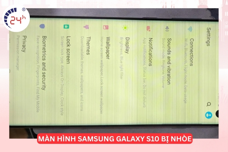 màn hình Samsung Galaxy S10 bị nhòe
