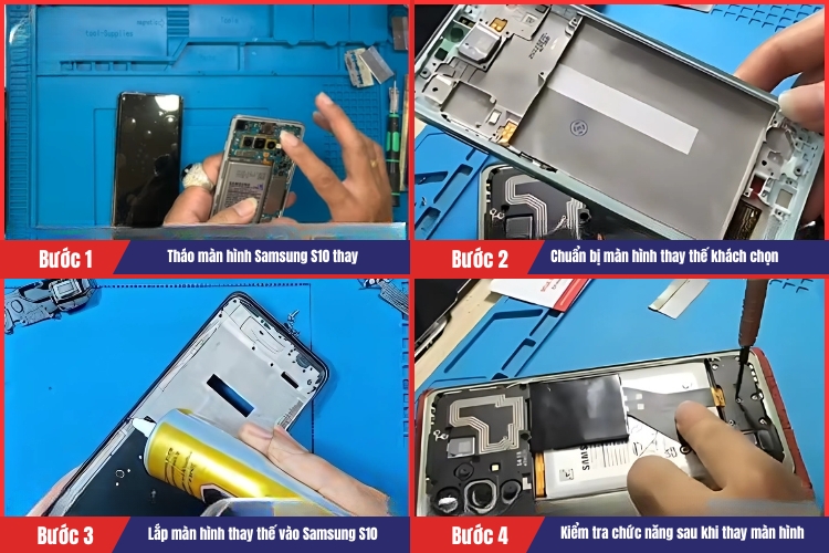 tiến hành thay màn hình Samsung S10 