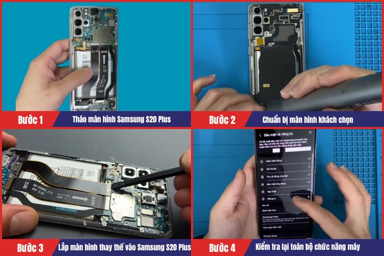 Tiến hành thay màn hình Samsung S20 Plus
