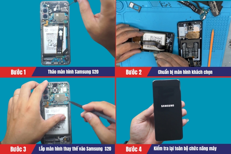  Tiến hành thay màn hình Samsung S20