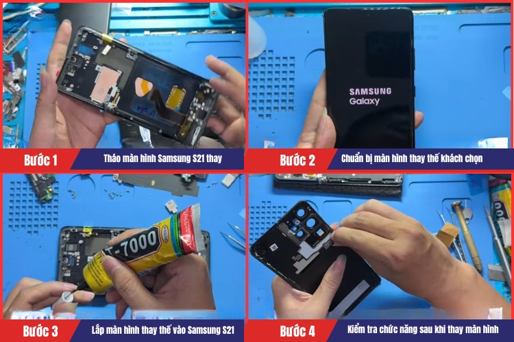 Tiến hành thay màn Samsung S21