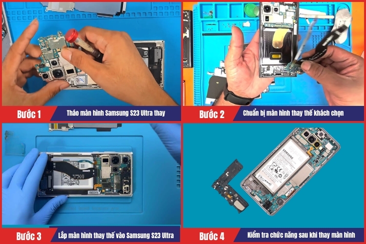 Tiến hành thay màn hình Samsung S23 Ultra