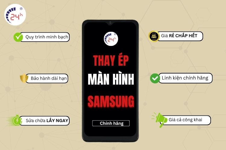 cam kết thay màn hình samsung