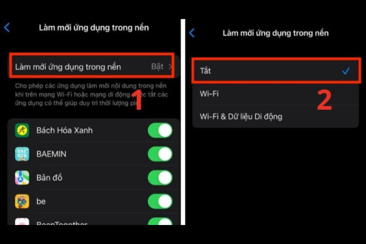 Tắt ứng dụng ngầm để sửa lỗi báo màn hình không chính hãng iPhone 13 Pro Max