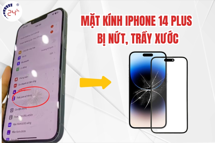 dấu hiệu cần thay ép mặt kính iphone 14 plus