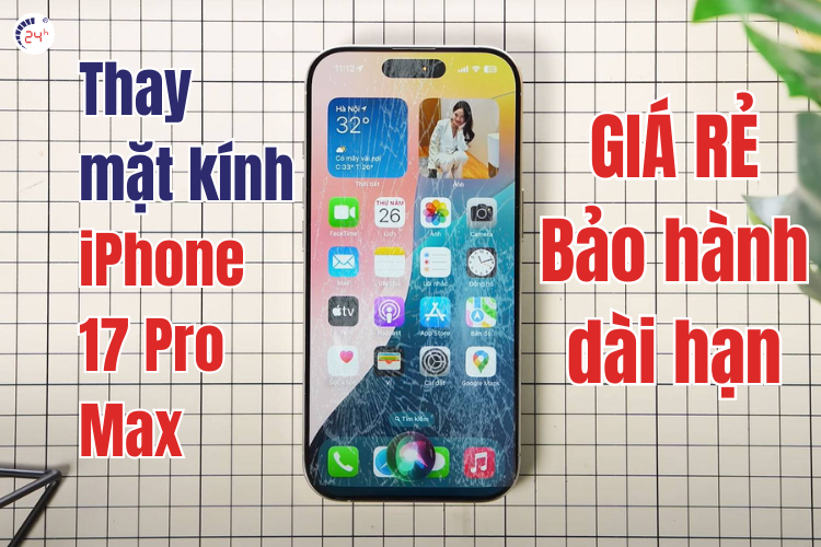 thay ép kính iphone 17 pro max