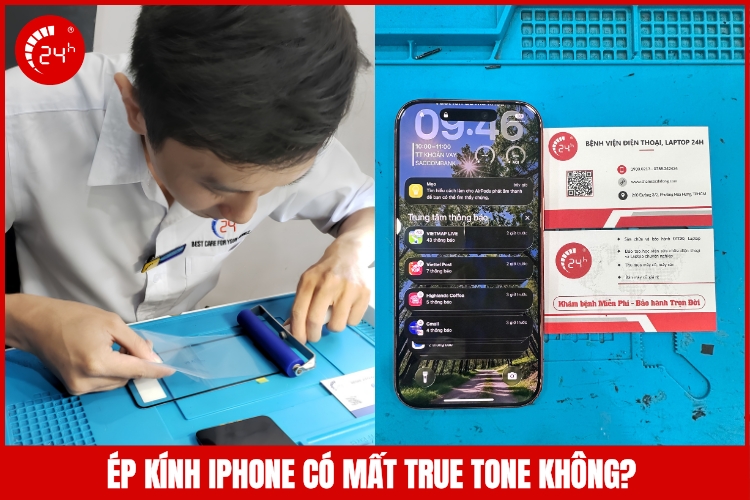 ép kính iphone có mất true tone không