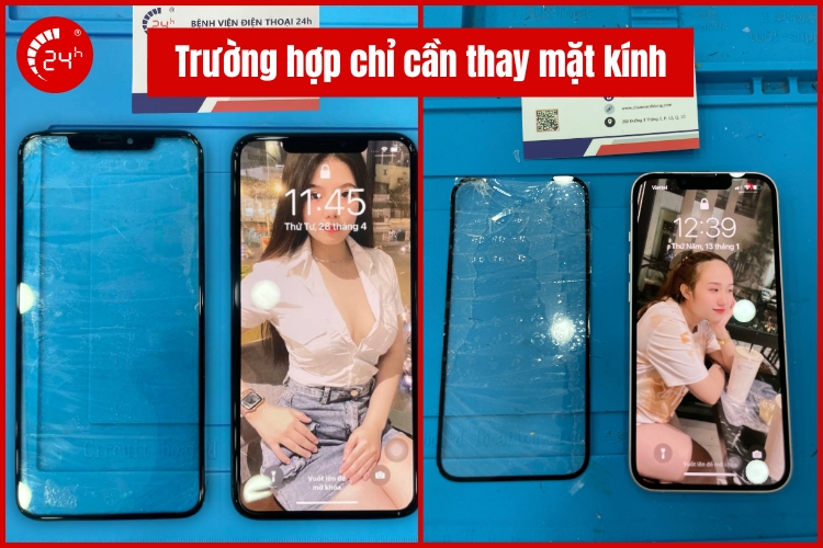 trường hợp chỉ cần ép kính
