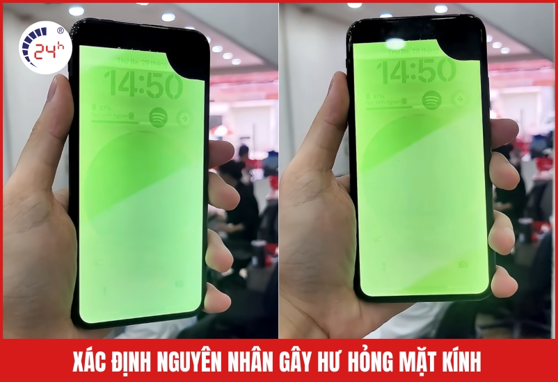 Xác định nguyên nhân gây hư hỏng mặt kính iphone