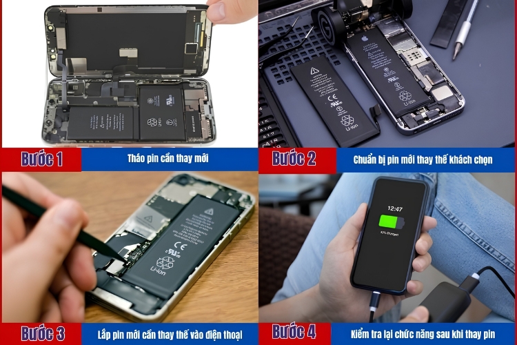 quy trình thay pin điện thoại