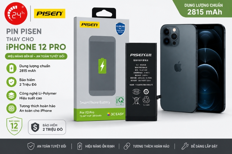 thay pin iphone 12 pro pisen