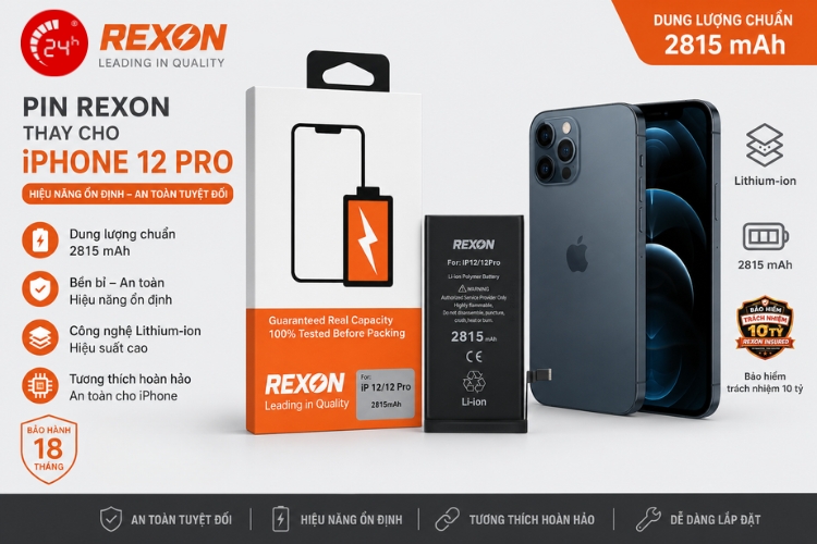 thay pin iphone 12 pro rexon