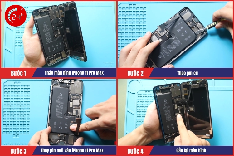 quy trình thay pin iphone 11 pro max