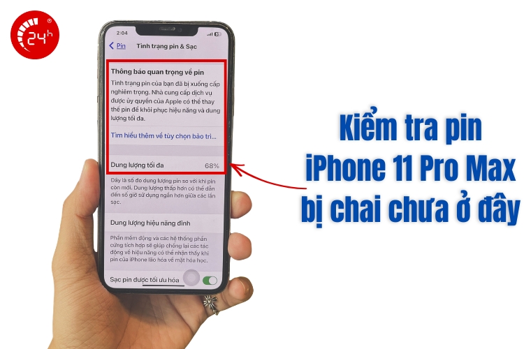 Các kiểm tra xem pin iPhone 11 Promax có bị chai chưa