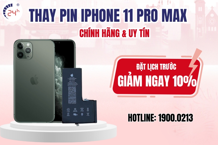 Thay pin iPhone 11 Pro Max chính hãng 