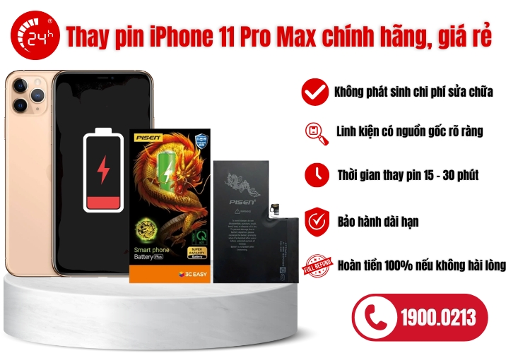 Thay pin iPhone 11 Pro Max chính hãng 