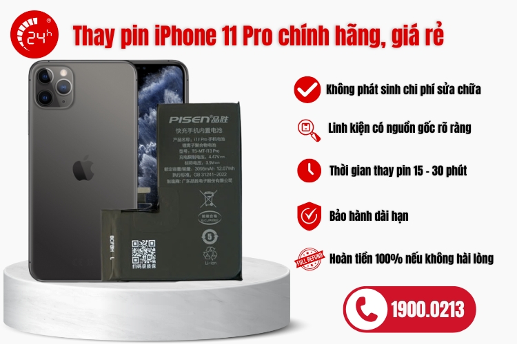 thay pin iphone 11 pro giá rẻ uy tín