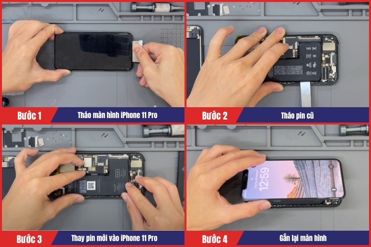 quy trình thay pin iphone 11 pro
