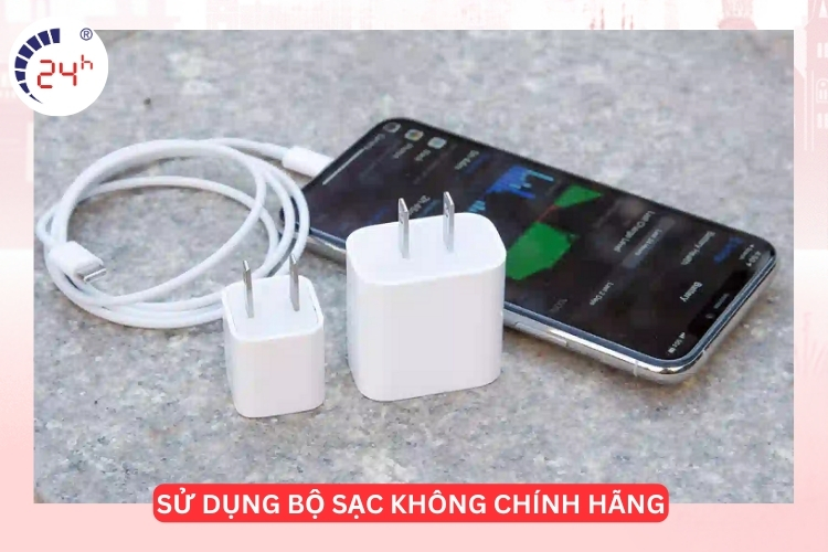 iphone 11 pro sử dụng bộ sạc không chính hãng