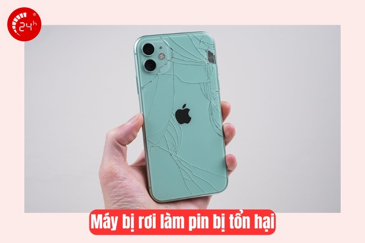 máy bị rơi làm tổng tại tới pin