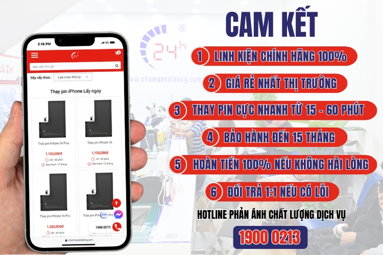 Cam kết khi thay pin iPhone 11 tại Bệnh Viện Điện Thoại, Laptop 24h