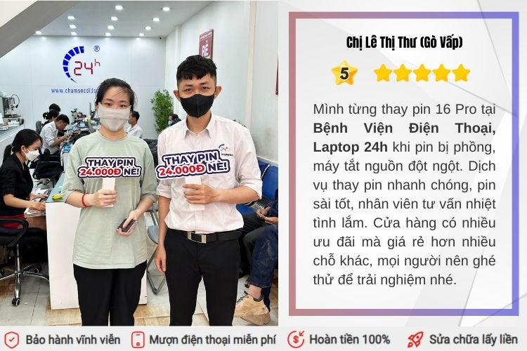 Đánh giá và phản hồi từ khách hàng khi thay pin