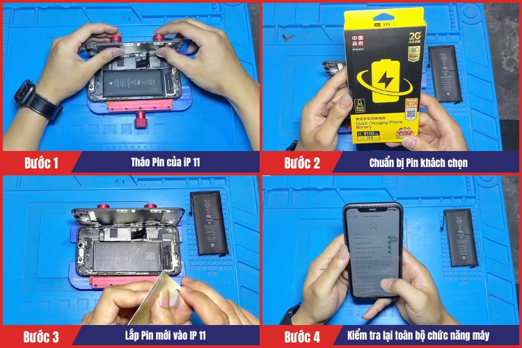 Tiến hành thay pin iPhone 11