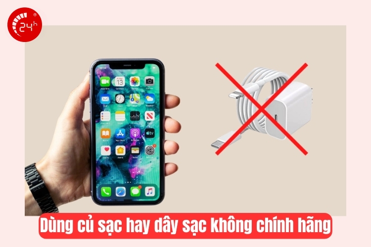 dùng củ sạc hay dây sạc kém chất lượng