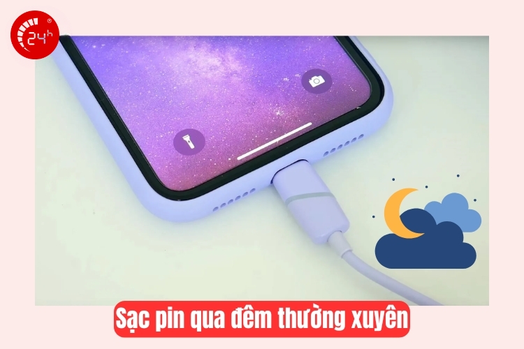sạc pin qua đêm thương xuyên