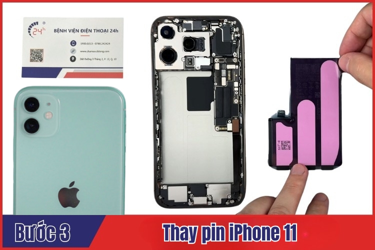 Quy trình thay pin iPhone 11 thường 