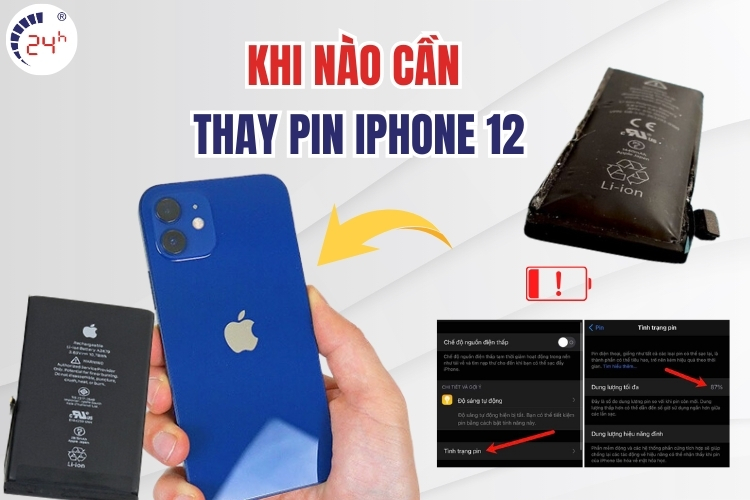 khi nào cần thay pin iphone 12 thường