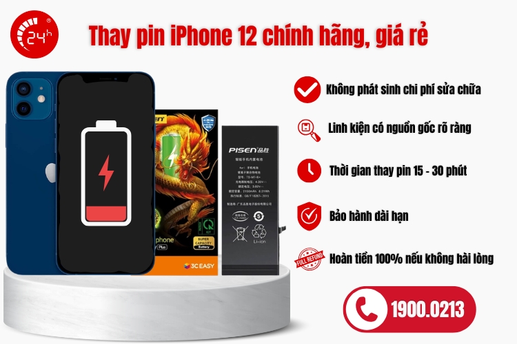 thay pin iphone 12 chính hãng giá rẻ