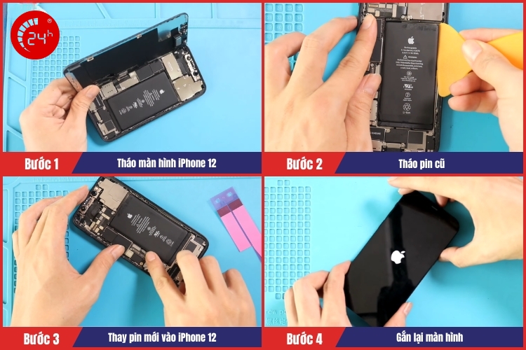 quy trình thay pin iphone 12