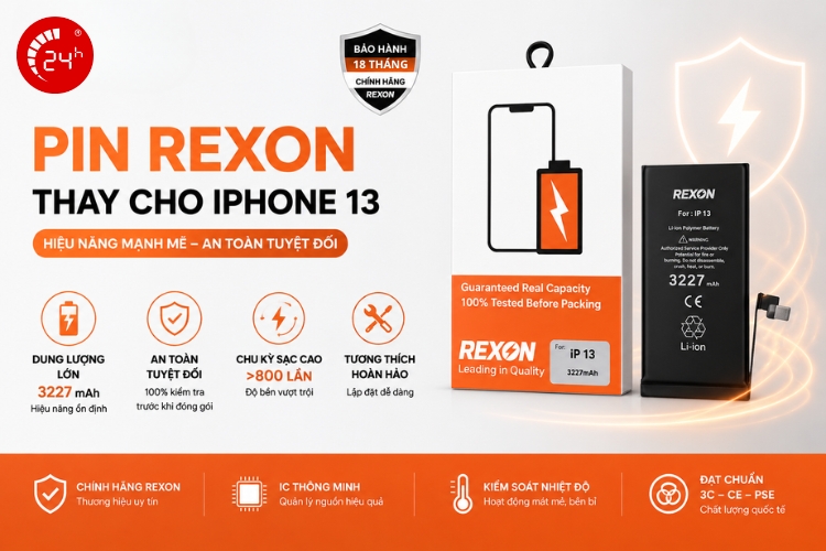 thay pin iphone 13 rexon