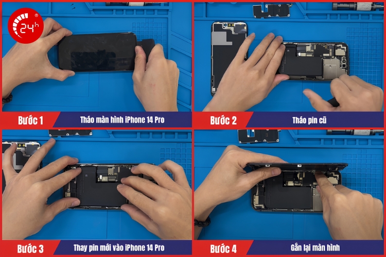 quy trình thay pin iphone 14 pro
