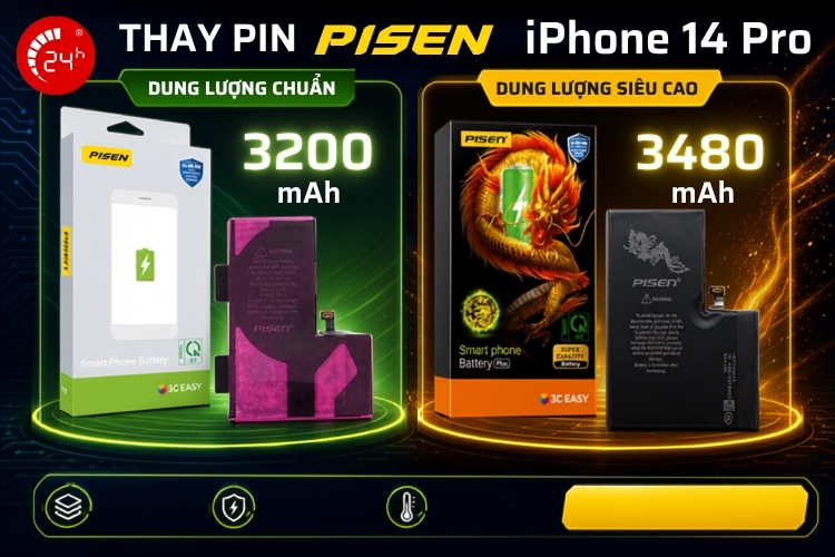 thay pin pisen iphone 14 pro