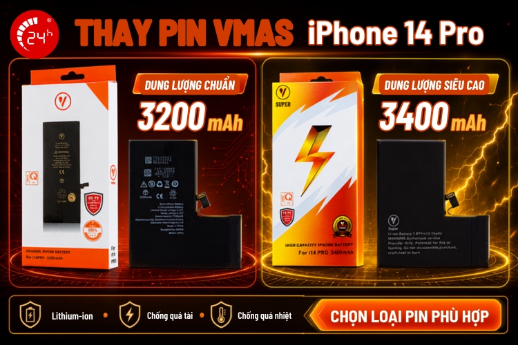 thay pin vmas iphone 14 pro