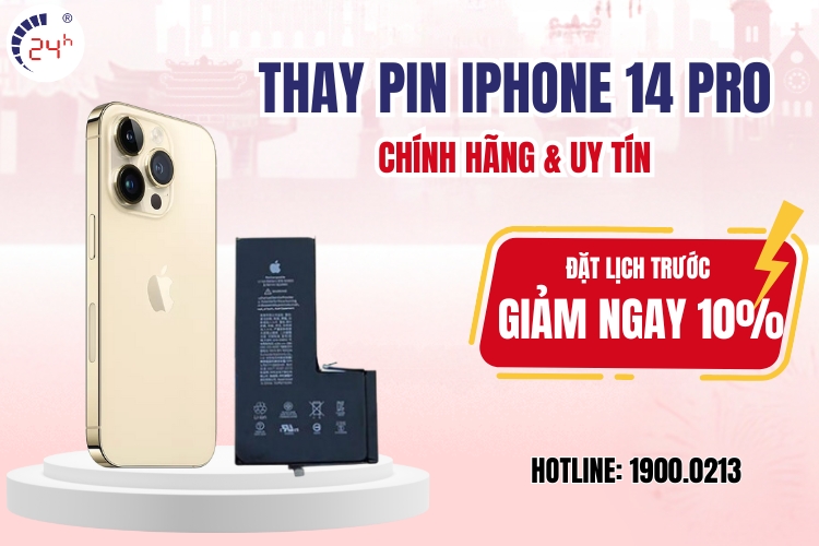 thay pin iphone 14 pro chính hãng giá rẻ 