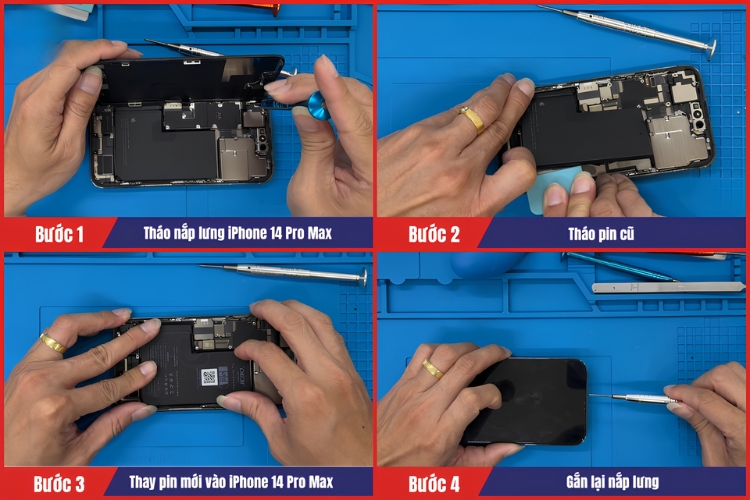 quy trình thay pin iphone 14 pro max