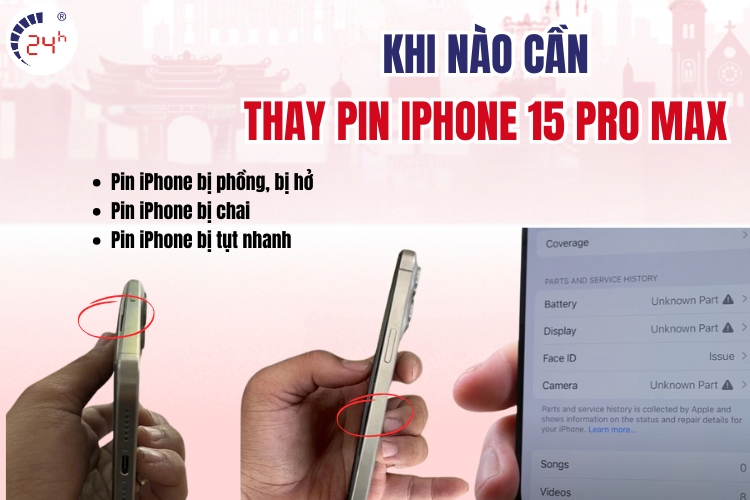 dấu hiệu cần thay pin 15 pro max