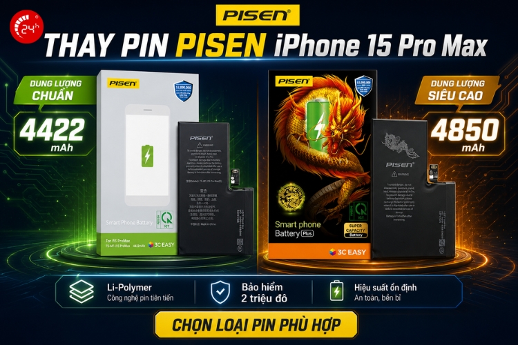thay pin iphone 15 pro max dung lượng cao
