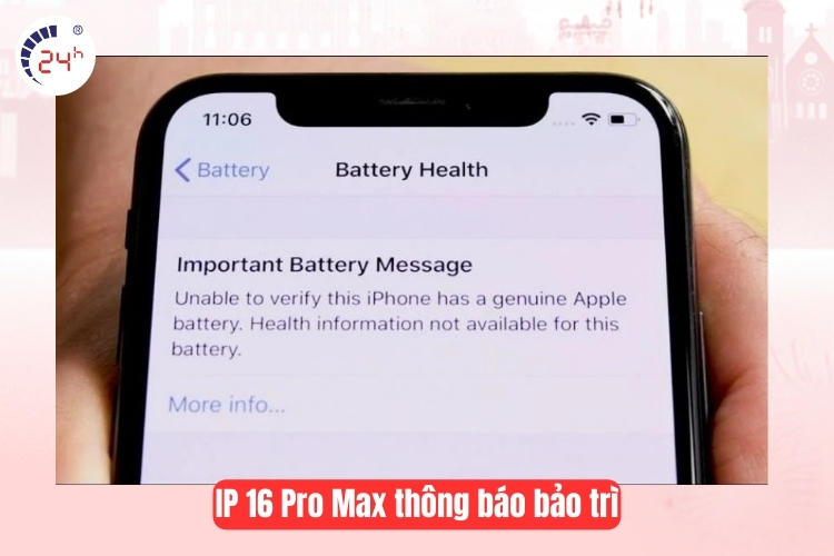 Thông báo lỗi bảo trì pin