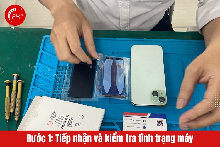 Quy trình thay pin tại Bệnh viện Điện thoại, Laptop 24h B1